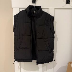 Divided Black Oversized Puffer Vest